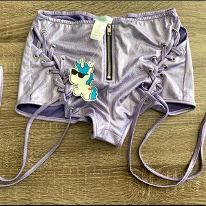 New iHeartRaves tie up holographic booty shorts
